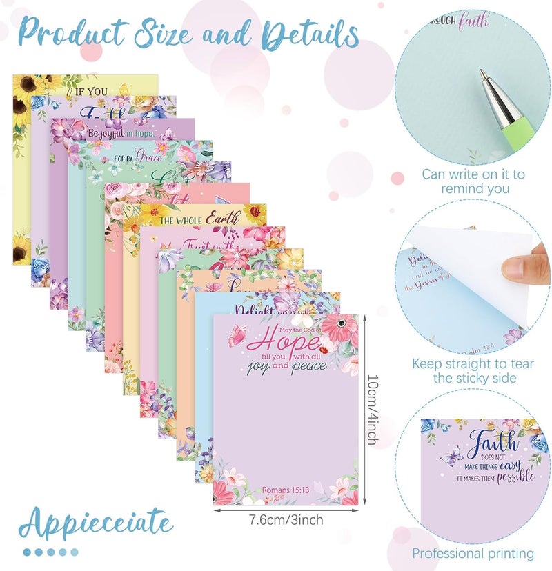 Geyee 24 Pcs Religious Sticky Notes with Funny Pens 3 x 4 Inch to Do List Notepads with Sayings Pen for Valentines Coworkers Nurse Teacher Employee Office Staff Work Team Appreciation Gifts - Image 2